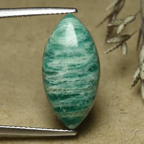 7.60ct Naturale Verde freddo Amazzonite, Taglio marquise, Opaco