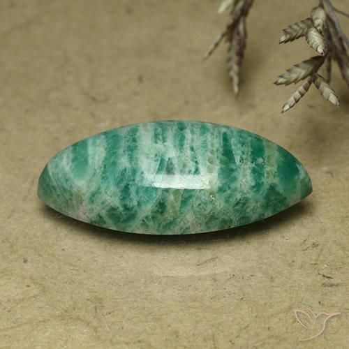 Amazzonite Verde freddo naturale da 7.60 ct, Taglio marquise, Opaco