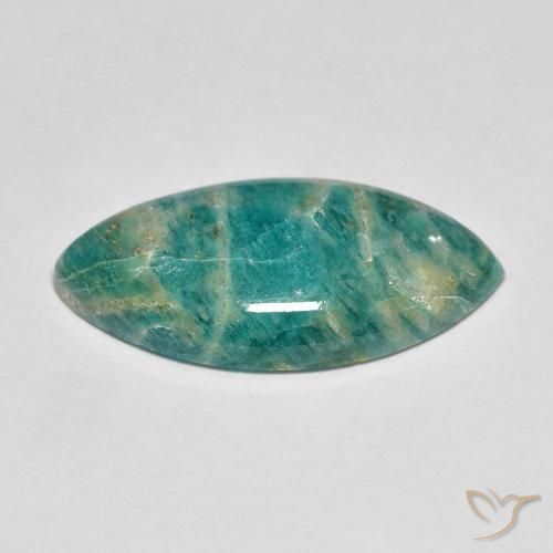 Amazzonite Verde Pino naturale da 5.60 ct, Taglio marquise, Opaco