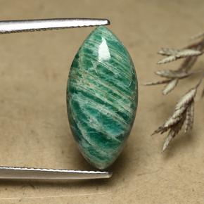Amazzonite Verde medio naturale da 7.16 ct, Taglio marquise, Opaco