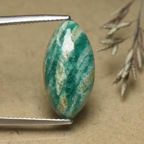 Amazzonite Verdazzurro naturale da 5.95 ct, Taglio marquise, Opaco