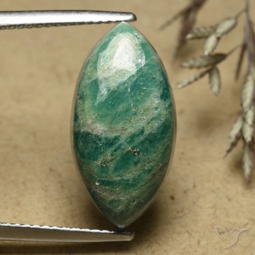 8.28ct Naturale Verde freddo Amazzonite, Taglio marquise, Opaco