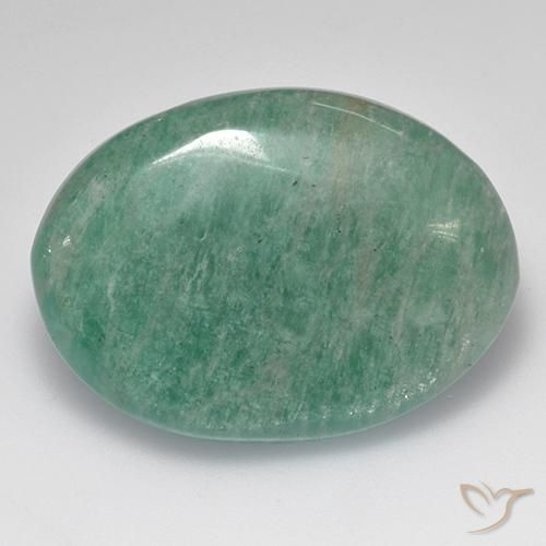 Amazzonite verde medio naturale da 33,06 ct, taglio ovale, traslucido