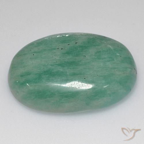 Amazzonite verde muschio naturale da 27.96 ct, Ovale, Traslucido
