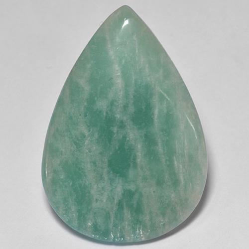 Amazzonite naturale turchese da 17,50 ct, taglio a pera, traslucido
