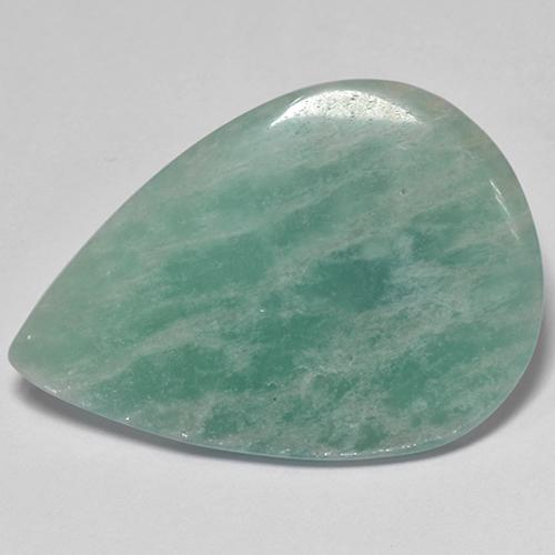 Amazzonite naturale turchese da 17,50 ct, taglio a pera, traslucido