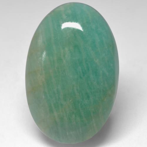 Amazzonite Tono verde blu naturale da 30.47 ct, Taglio ovale, Traslucido