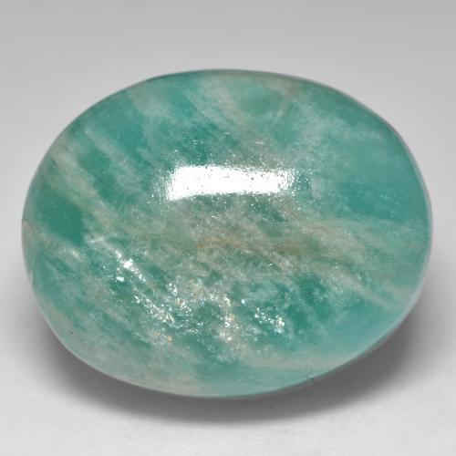 Amazzonite Verde bluastro medio naturale da 23.35 ct, Taglio ovale, Traslucido