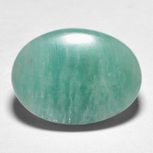 Amazzonite tono verde blu naturale da 10,39 ct, taglio ovale, traslucido