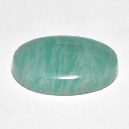 Amazzonite tono verde blu naturale da 10,39 ct, taglio ovale, traslucido