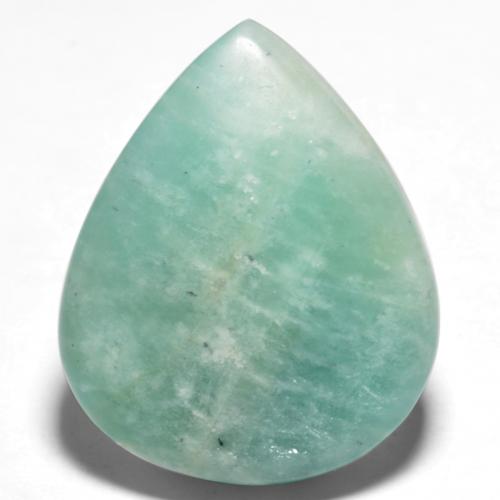 Amazzonite verde bluastro naturale da 17,77 ct, taglio a pera, traslucido