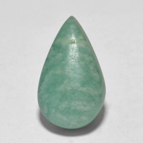Amazzonite naturale turchese da 5,54 ct, taglio a pera, traslucido