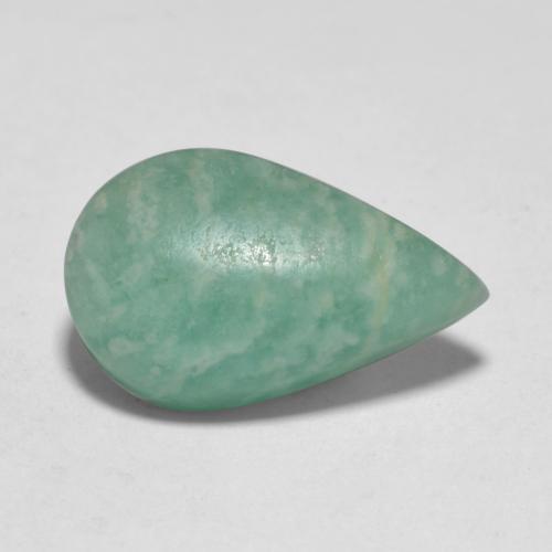 Amazzonite naturale turchese da 5,54 ct, taglio a pera, traslucido
