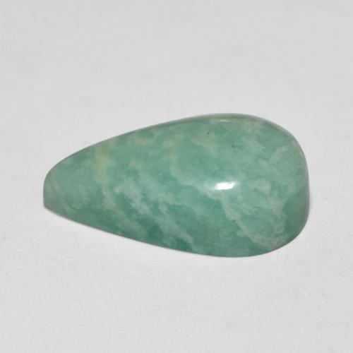 Amazzonite naturale turchese da 5,54 ct, taglio a pera, traslucido