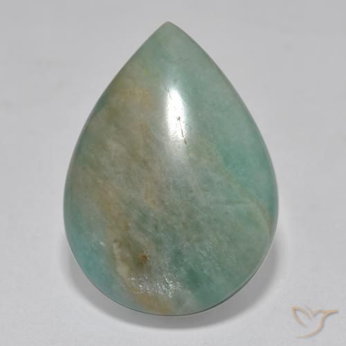 16.57ct Naturale Tono verde blu Amazzonite, Forma a pera, Traslucido