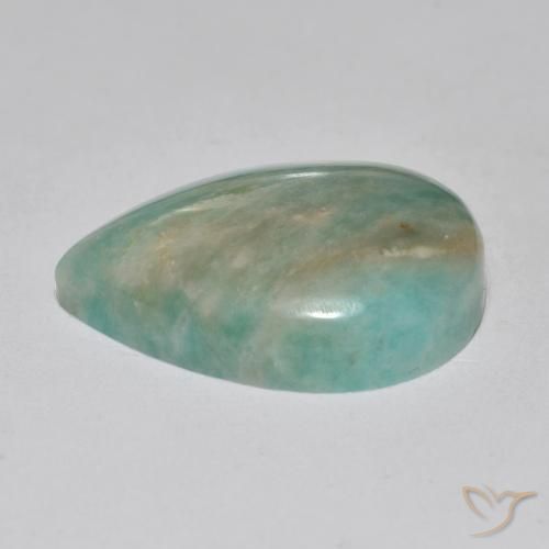 Amazzonite Tono verde blu naturale da 16.57 ct, Forma a pera, Traslucido
