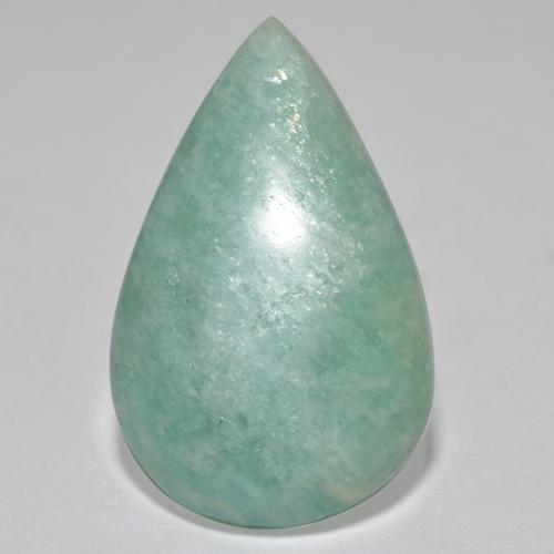 Amazzonite verde pallido naturale da 19,48 ct, taglio a pera, traslucido