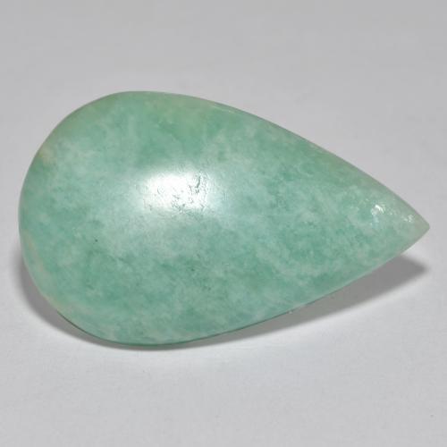 Amazzonite verde pallido naturale da 19,48 ct, taglio a pera, traslucido