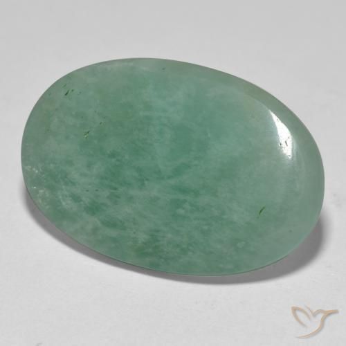 Amazzonite Verde bluastro naturale da 18.36 ct, Ovale, Traslucido