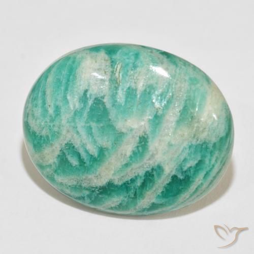 Amazzonite Verde medio naturale da 42.65 ct, Ovale, Opaco