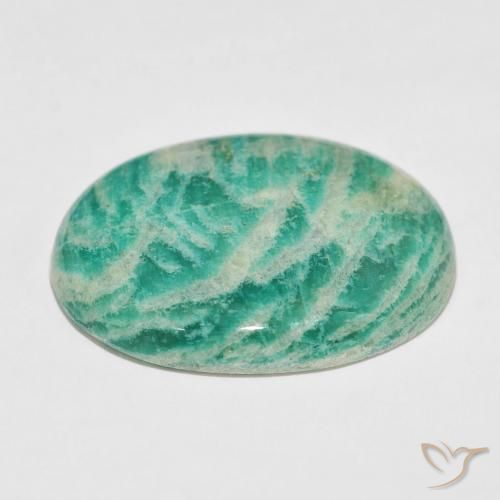 Amazzonite Verde medio naturale da 42.65 ct, Ovale, Opaco
