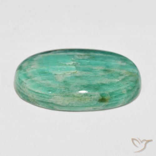 Amazzonite Verde freddo naturale da 40.10 ct, Ovale, Opaco