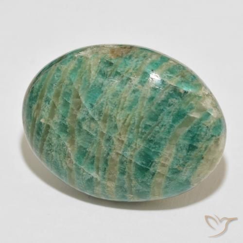 Amazzonite Verde scuro naturale da 60.70 ct, Ovale, Opaco