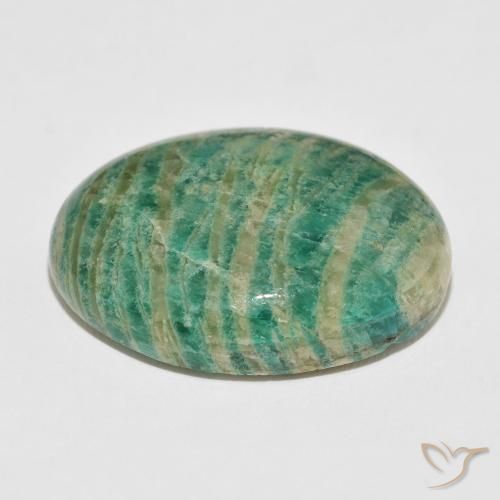Amazzonite Verde scuro naturale da 60.70 ct, Ovale, Opaco