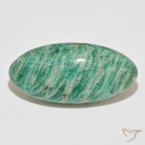 40.94ct Naturale Verde medio Amazzonite, Ovale, Opaco