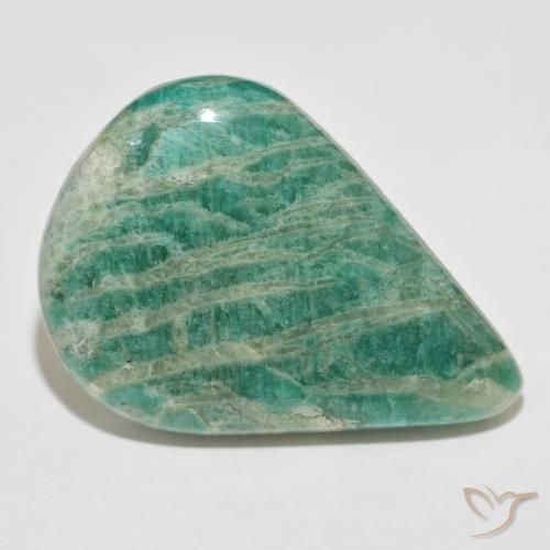 Amazzonite Verde Pino naturale da 55.77 ct, Forma a pera, Opaco