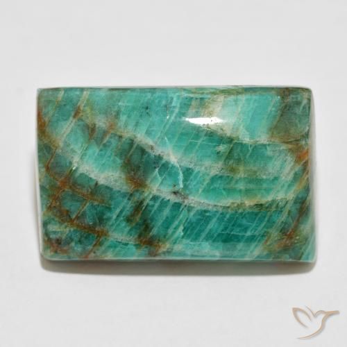52.54ct Naturale Verde freddo Amazzonite, Taglio a baguette, Opaco, Photo A