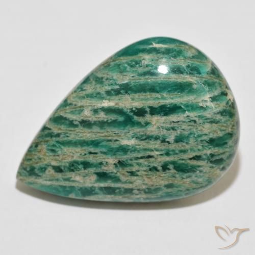 60.98ct Naturale Verde Pino Amazzonite, Forma a pera, Opaco