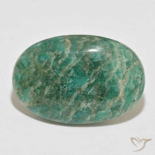 35.81ct Naturale Verde freddo Amazzonite, Ovale, Opaco