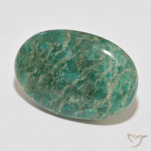 Amazzonite Verde freddo naturale da 35.81 ct, Ovale, Opaco