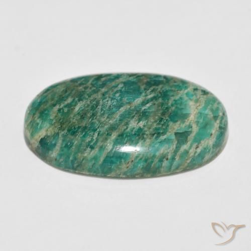 Amazzonite Verde freddo naturale da 35.81 ct, Ovale, Opaco