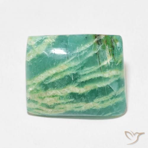 12.36ct Naturale Verde medio Amazzonite, Taglio a baguette, Opaco