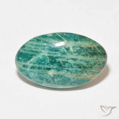 21.30ct Naturale Verde freddo Amazzonite, Ovale, Opaco