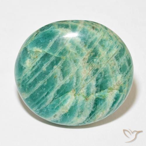 44.87ct Naturale Verde Pino Amazzonite, Ovale, Opaco
