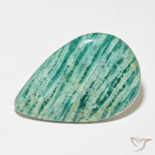 32.33ct Naturale Verde freddo Amazzonite, Forma a pera, Opaco