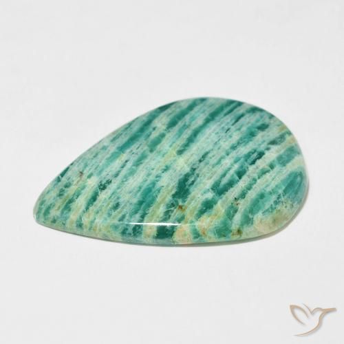 Amazzonite Verde freddo naturale da 32.33 ct, Forma a pera, Opaco