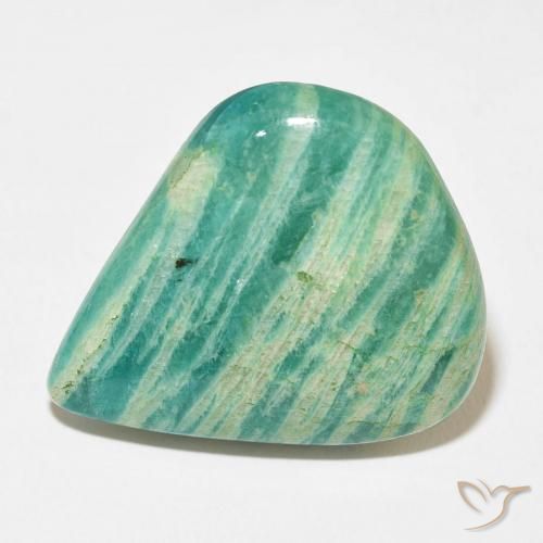 33.61ct Naturale Verde medio Amazzonite, Forma a pera, Opaco