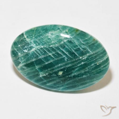 Amazzonite Verde Pino naturale da 59.73 ct, Ovale, Opaco
