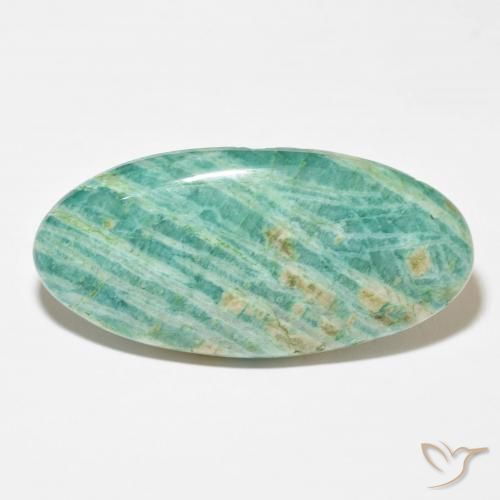 61.60ct Naturale Verde Pino Amazzonite, Ovale, Opaco