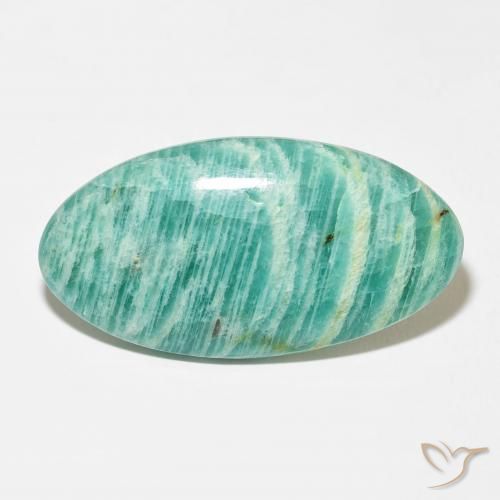 37.25ct Naturale Medium Dark-Green Amazzonite, Ovale, Opaco