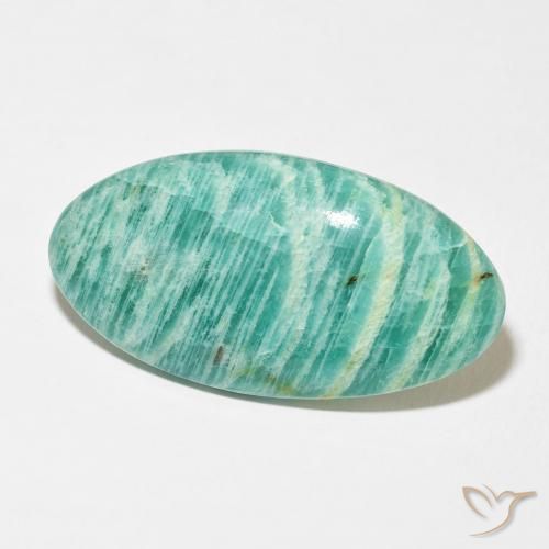Amazzonite Medium Dark-Green naturale da 37.25 ct, Ovale, Opaco