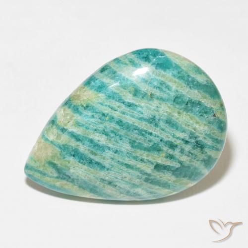 42.08ct Naturale Verde medio Amazzonite, Forma a pera, Opaco