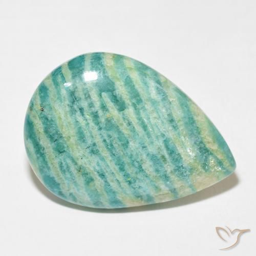 Amazzonite Verde medio naturale da 42.08 ct, Forma a pera, Opaco