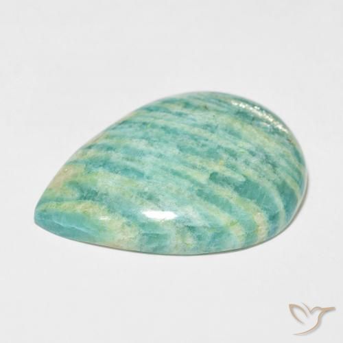 Amazzonite Verde medio naturale da 42.08 ct, Forma a pera, Opaco