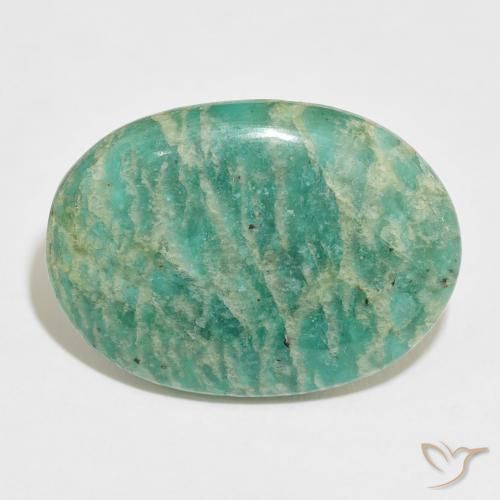 28.23ct Naturale Verde multicolore Amazzonite, Ovale, Opaco