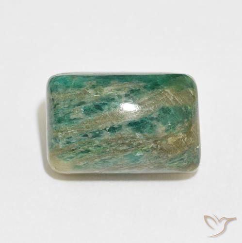 12.42ct Naturale Verde medio Amazzonite, Cuscino, Opaco